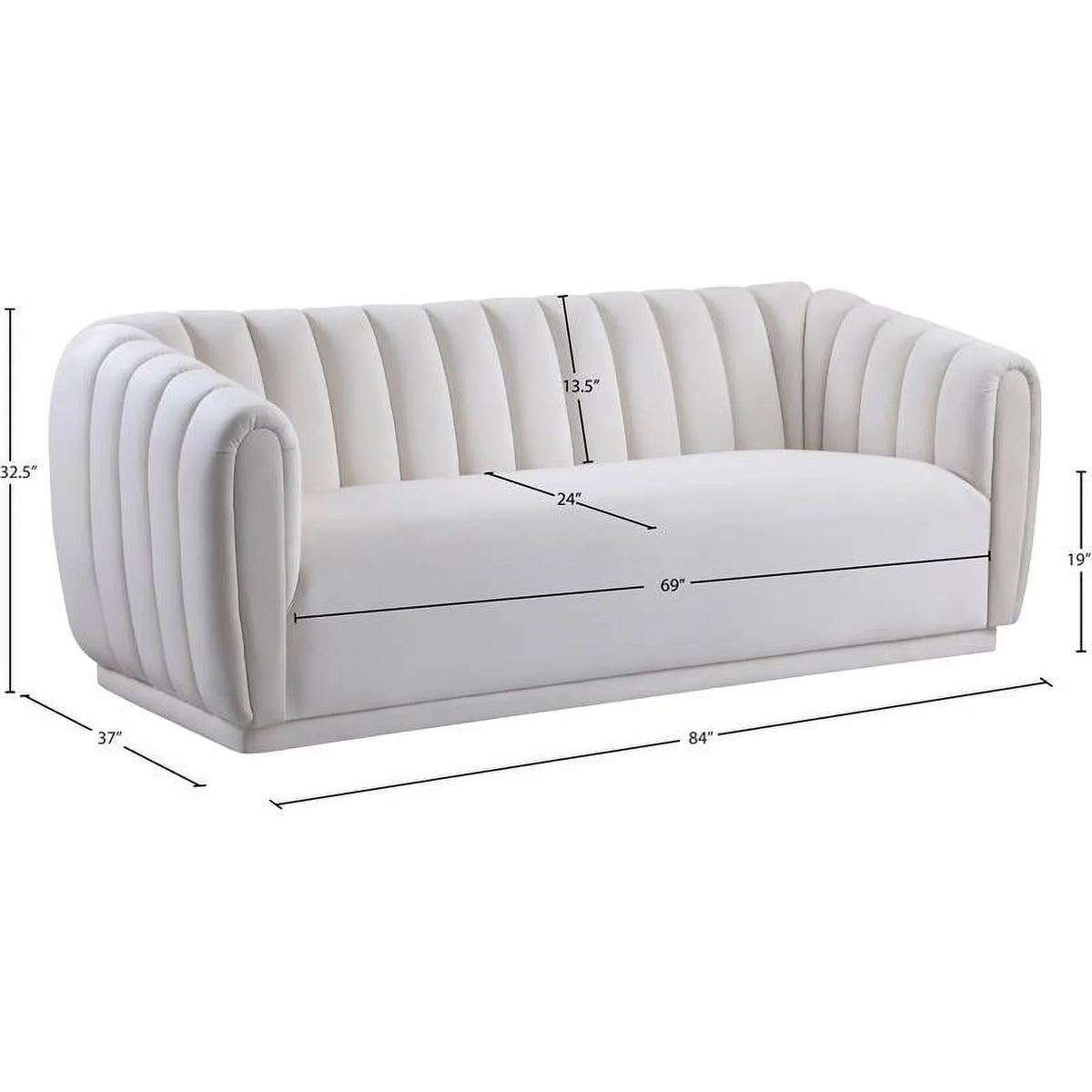Cream Velvet Wood Sofa V20012