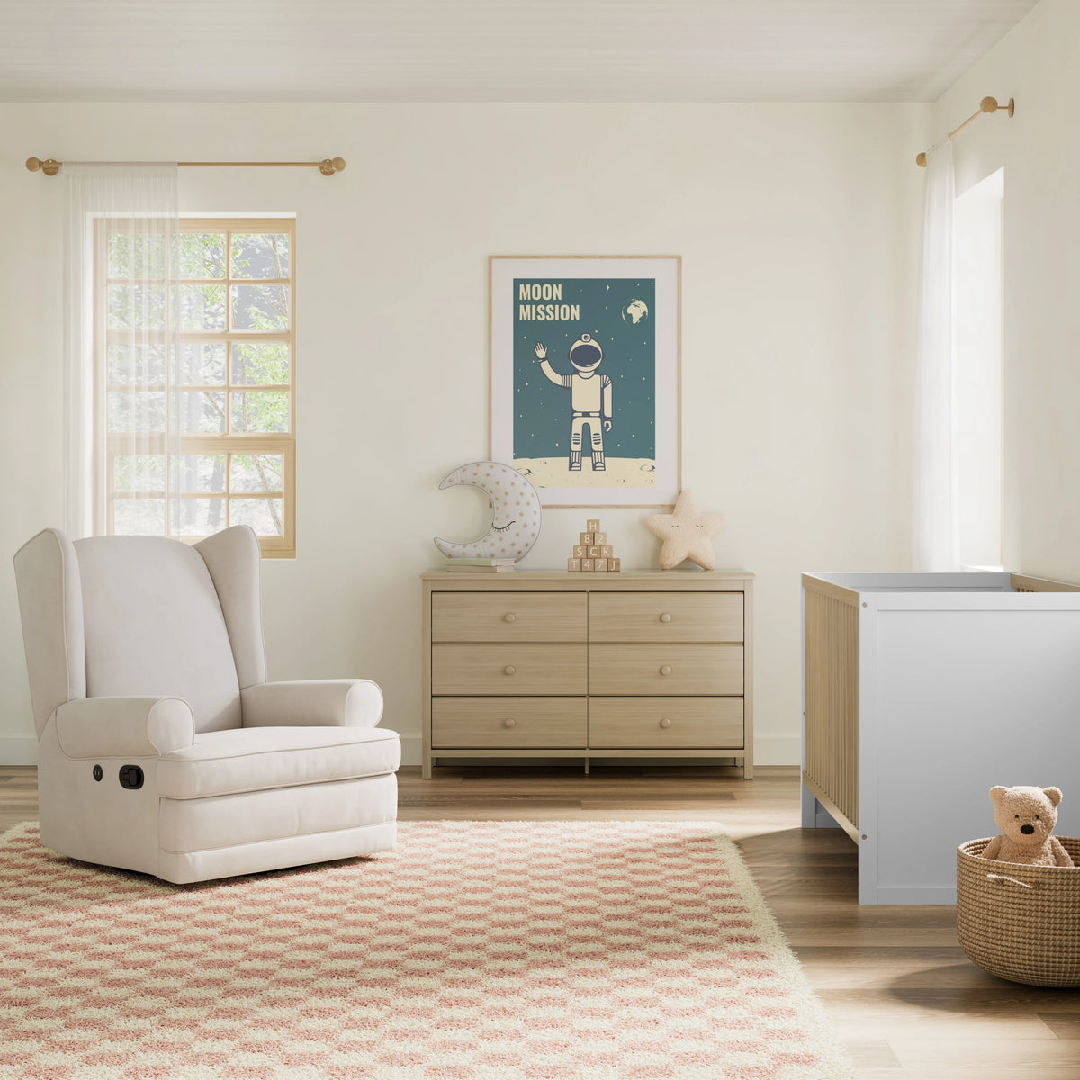 White 6 Drawer Kids Double Dresser Y82780