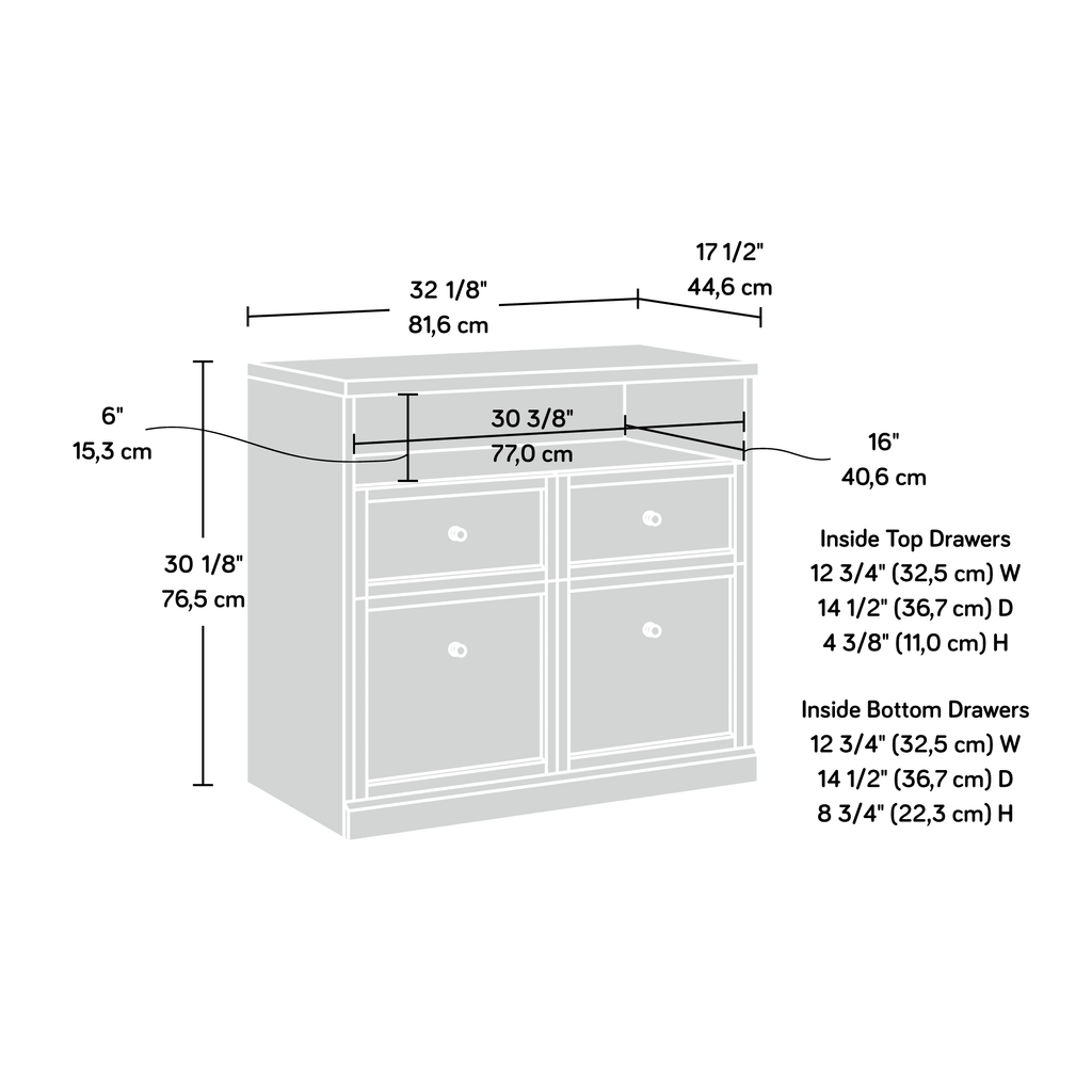 4 Drawer White Storage Cabinet I32879