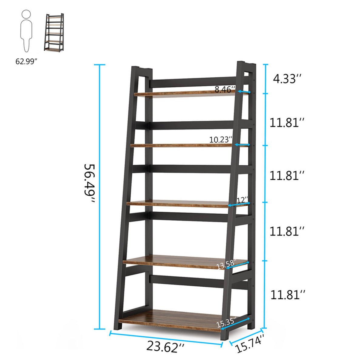 5-Tier Modern Bookshelf Q336