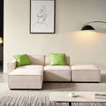 Beige 4 Seat Modular Fabric Sofa I564