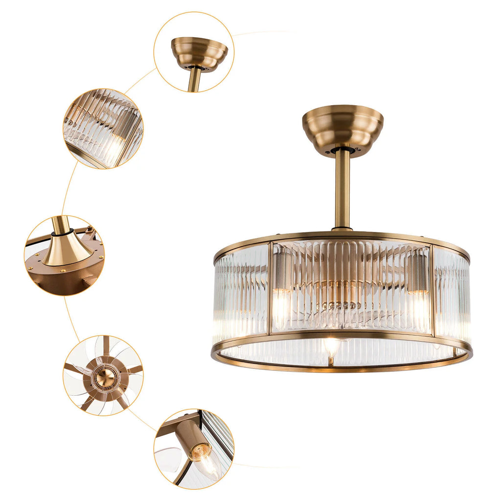 18inch Caged Ceiling Fan Light with Remote Control V512639
