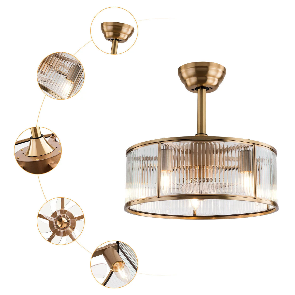18inch Caged Ceiling Fan Light with Remote Control V512639