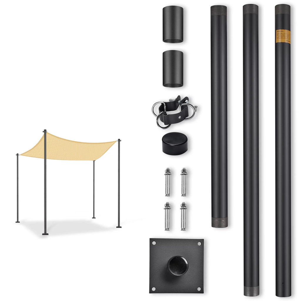 10Ft Black Shade Sail Pole Y841122
