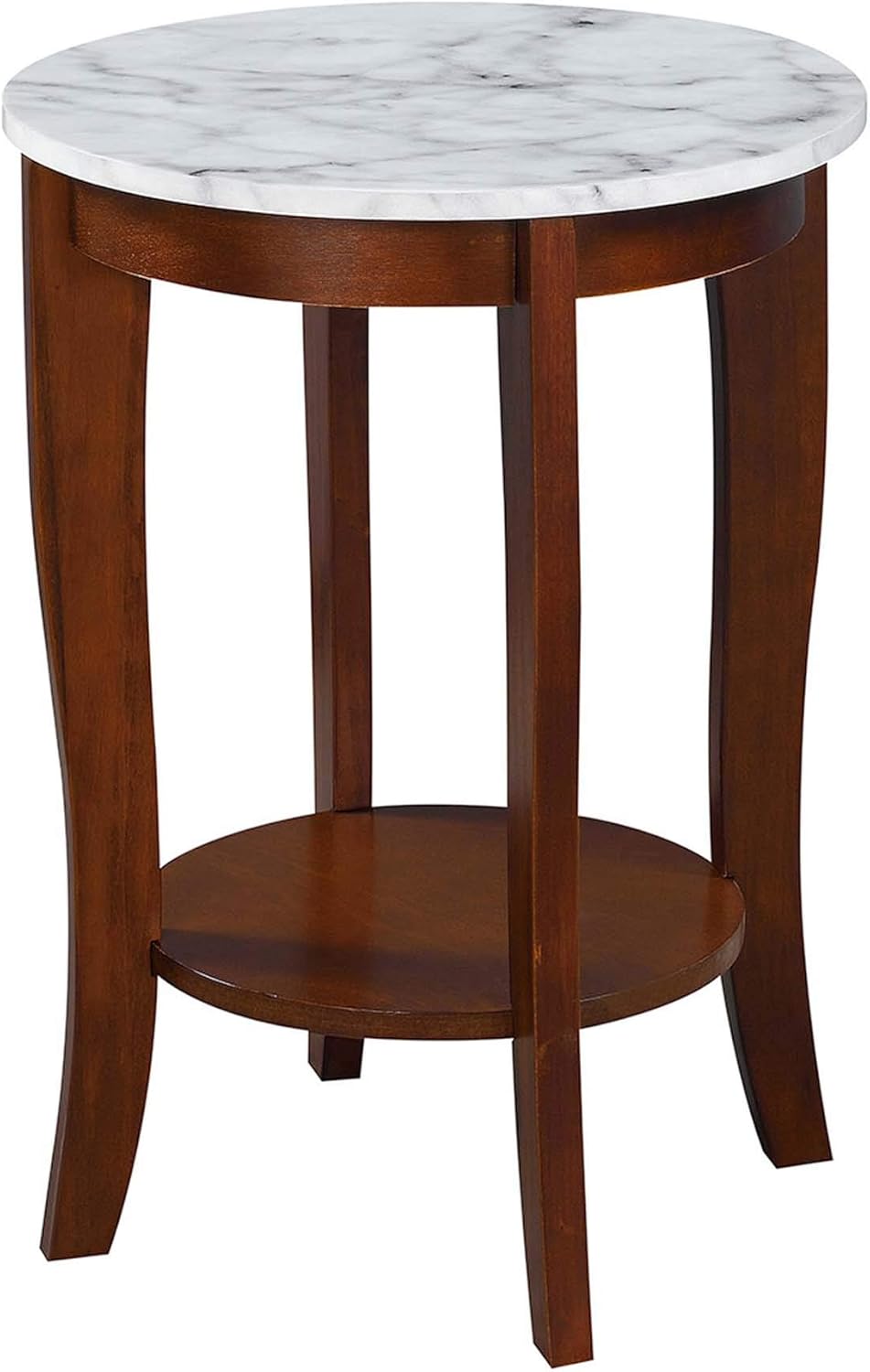 White Round End Table H4455