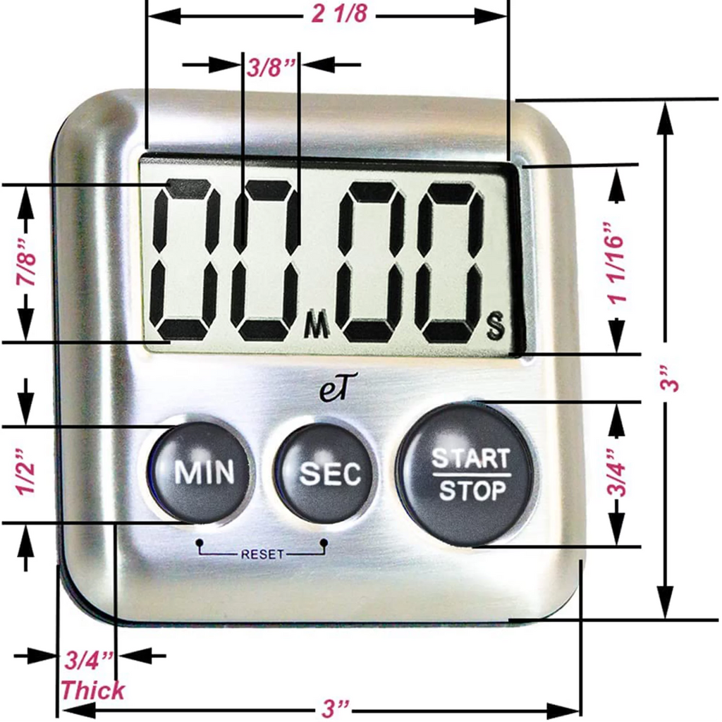 Stainless Steel Digital Kitchen Timer 6 Pack M351