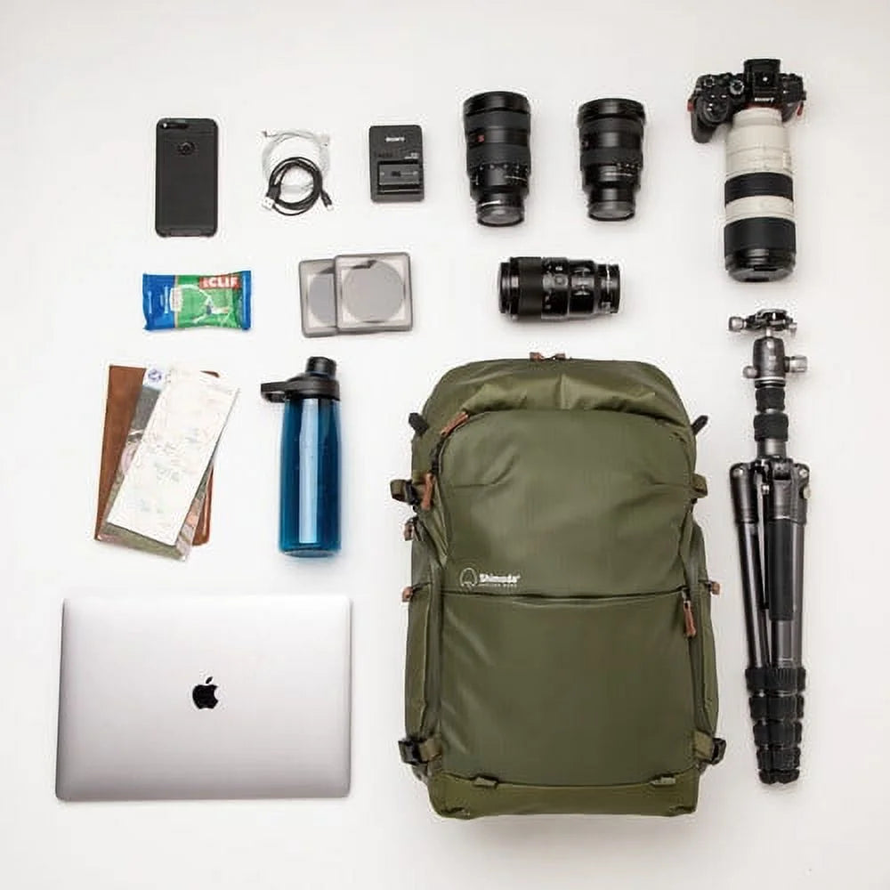 Army Green Water Resistant Camera Backpack N426315