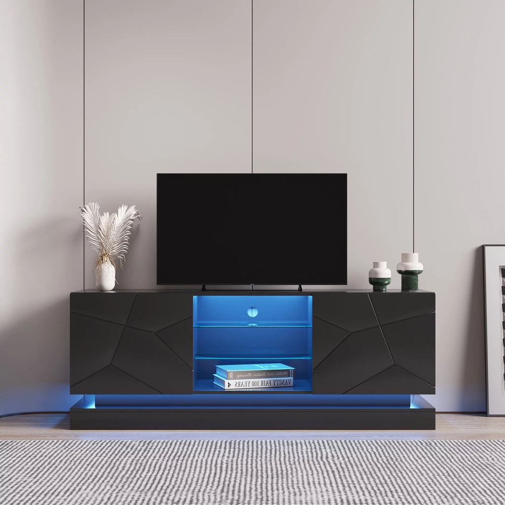 Black TV Stand with Storage Drawers N853