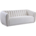 Cream Velvet Wood Sofa V20012