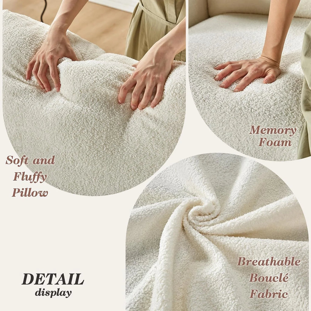 Beige Chenille 3 Seater Sofa B3729