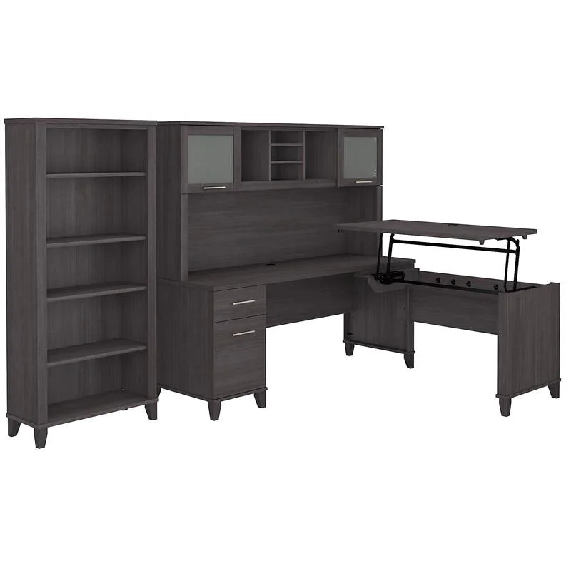 Sit to Stand Desk Set with Bookcase I630620