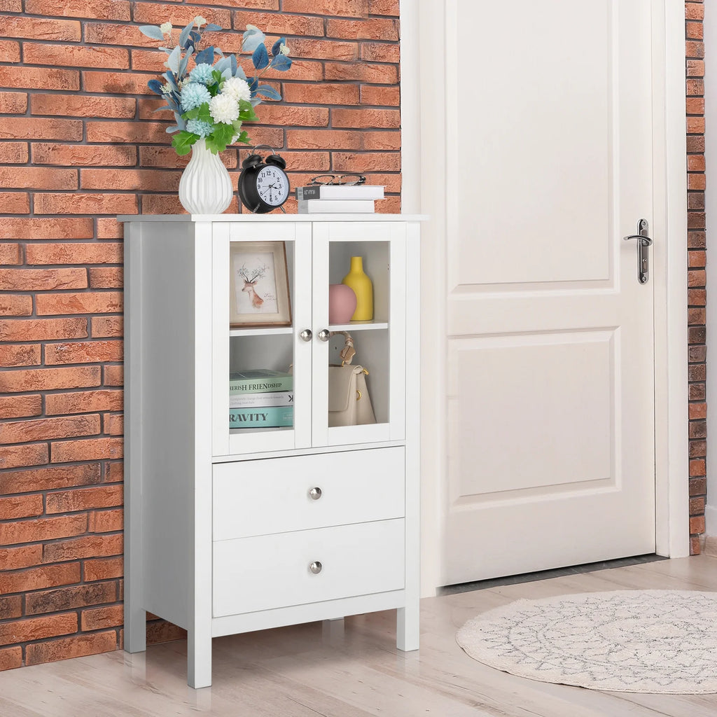 White Free Standing Bathroom Cabinet with Drawer and Shelf G35809