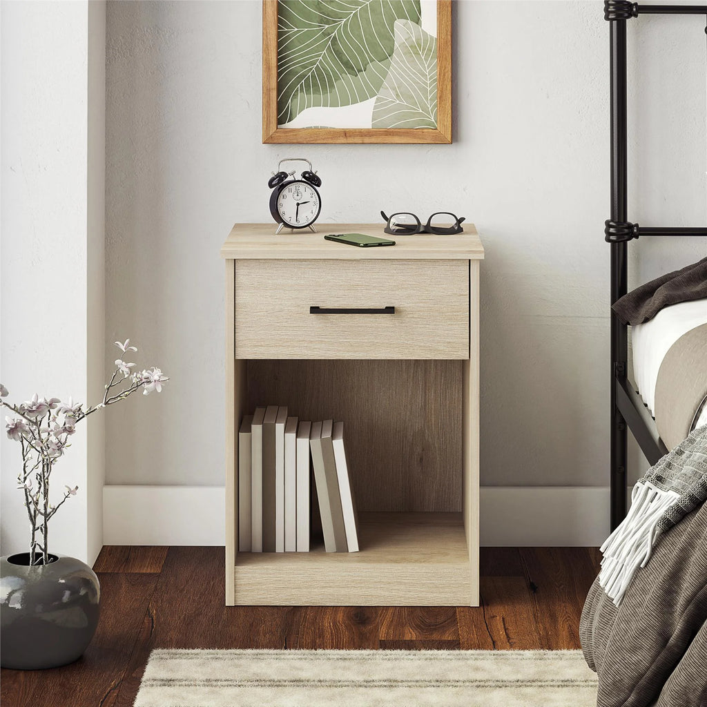 Light Oak Nightstand with Drawer L8038