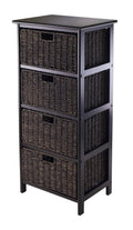 Black Storage Rack with 4 Foldable Baskets Z264361