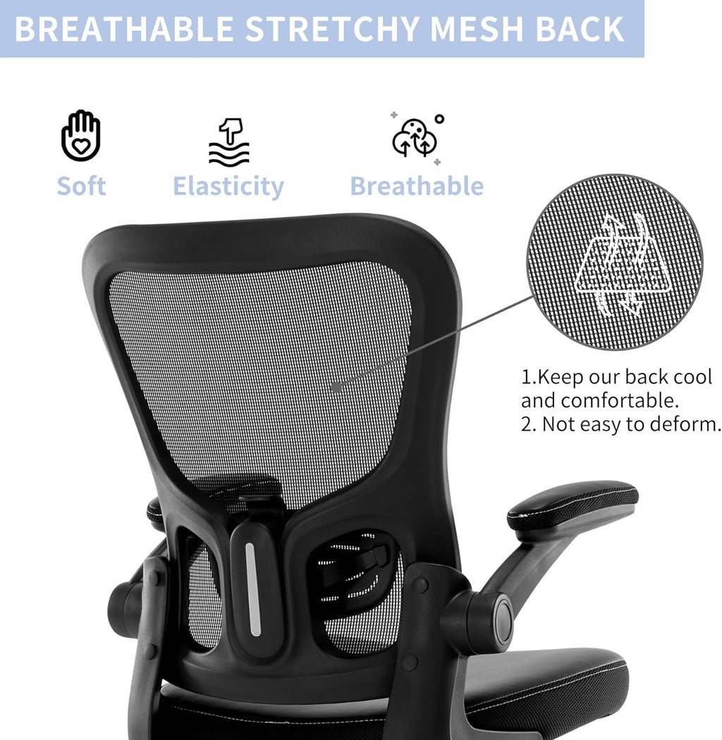 Black Mesh Ergonomic Office Chair with Armrests L35229