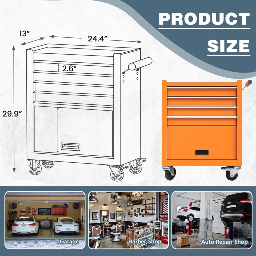 24-in Steel 4-Drawer Rolling Tool Chest F22237