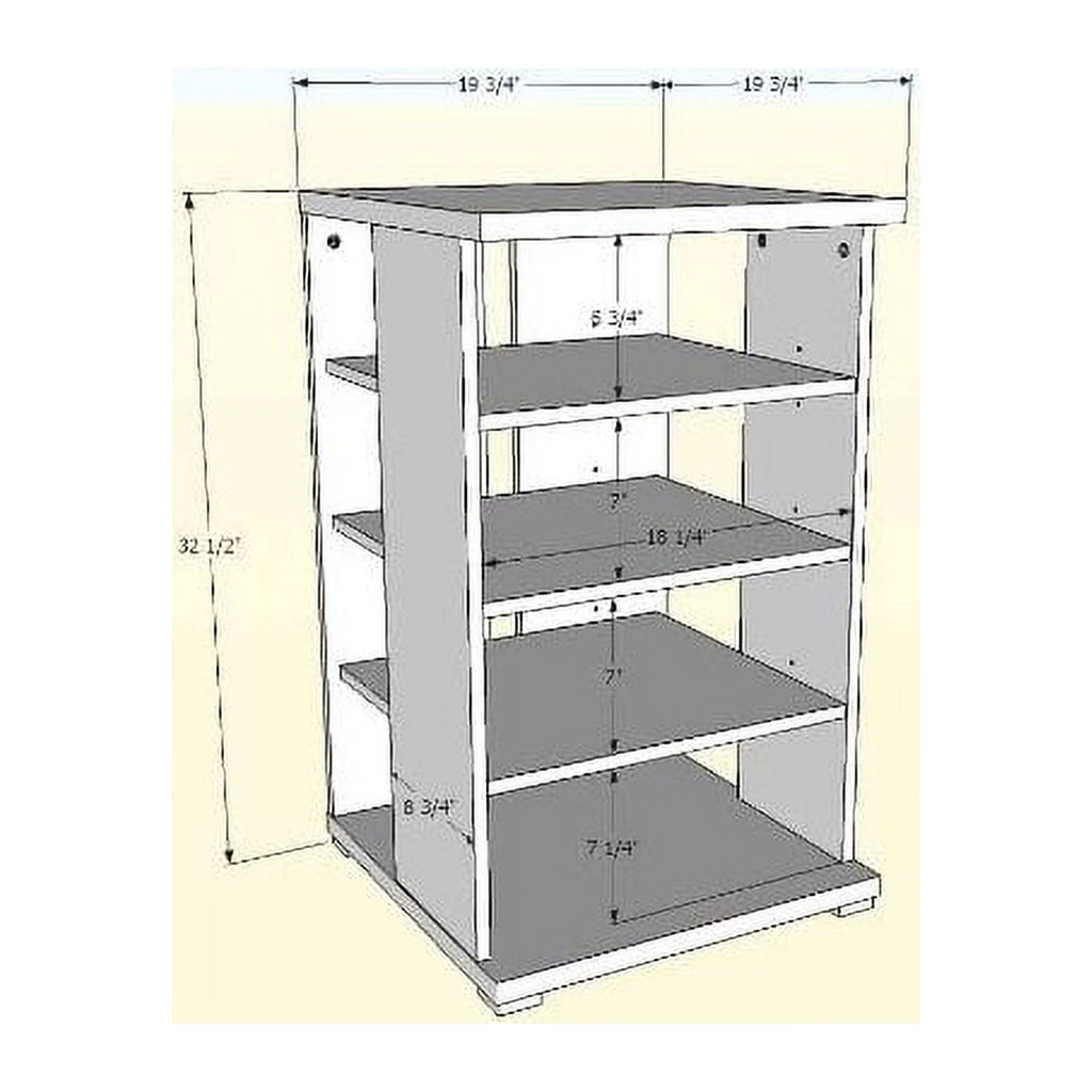 32" Tall 4 Shelf Audio Video Media Tower Stand I360044
