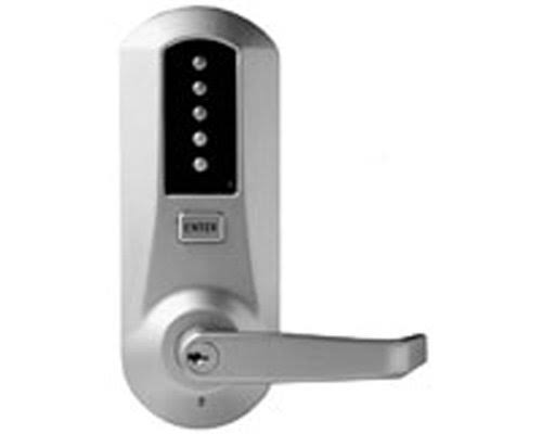 Satin Chrome Push Button Lock with Lever W245