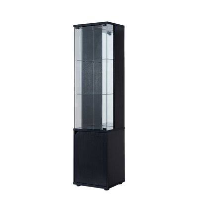 Wooden Lighted Curio Cabinet Black A587