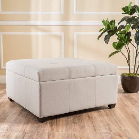 Light Grey Fabric Storage Ottoman Z888147