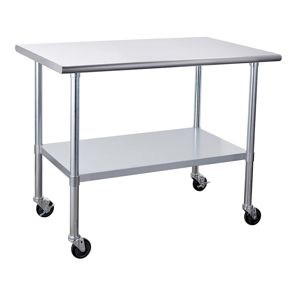 Stainless Steel Table 30 x 48 Inches with Caster Wheels D253273