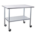 Stainless Steel Table 30 x 48 Inches with Caster Wheels D253273