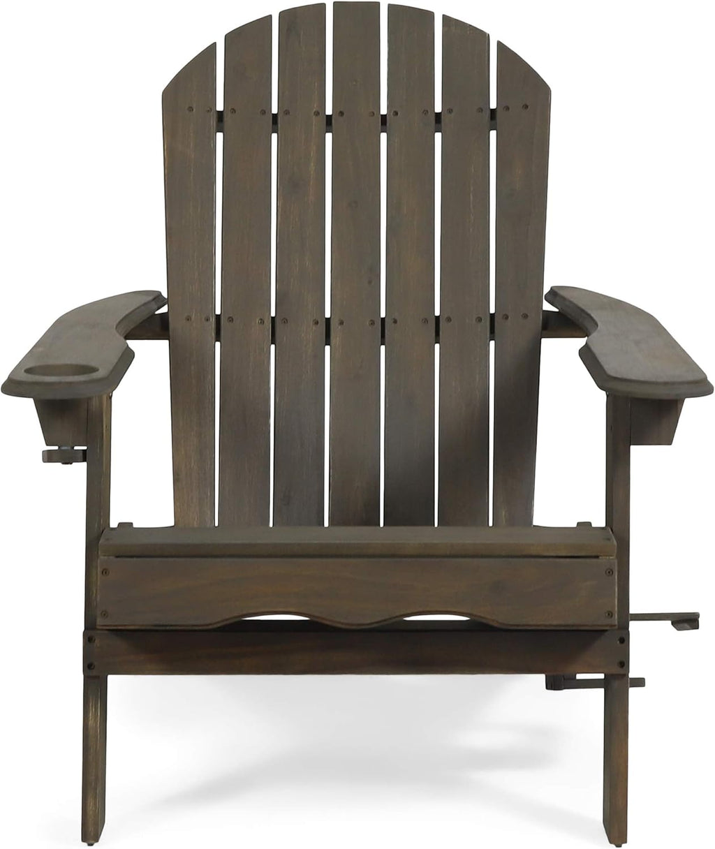 Gray Acacia Wood Folding Adirondack Chair A391574