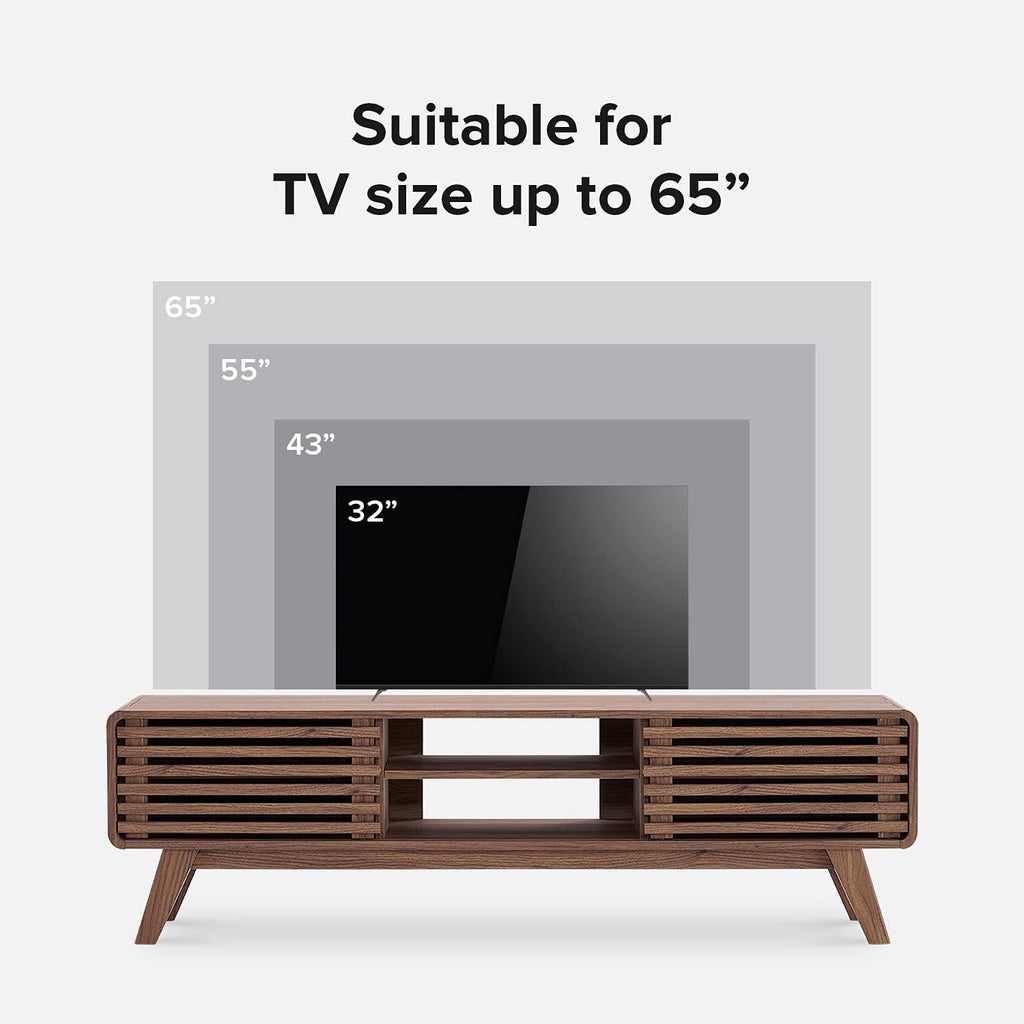 59 Scandinavian TV Stand with Slatted Door R499