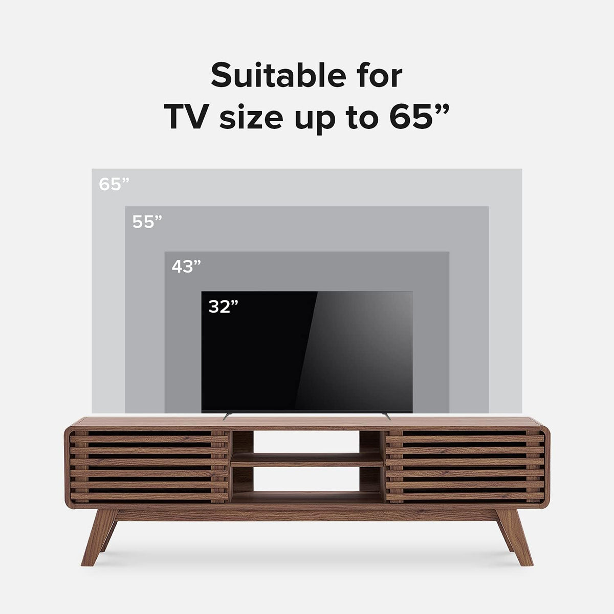 59 Scandinavian TV Stand with Slatted Door R499