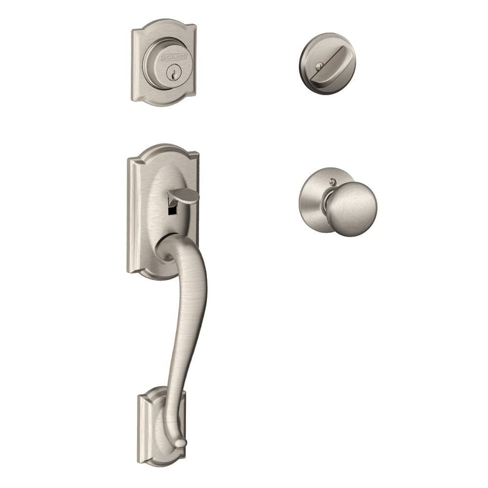 Satin Nickel Single Cylinder Handleset with Knob Z7256