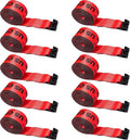 4 Inch x 30 Foot Red Winch Straps with Flat Hook 10 Pack N8974