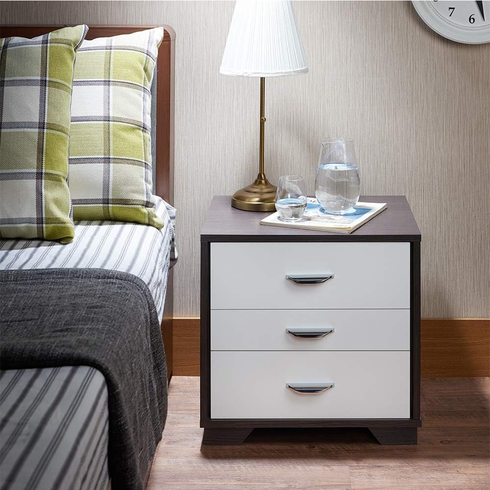 3 Drawer Wood Nightstand D753
