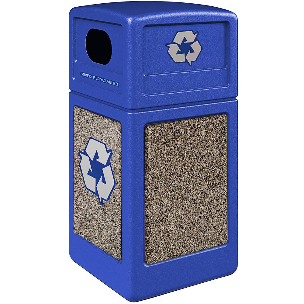 42 Gallon Blue Recycling Can V360