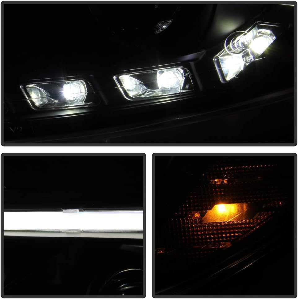 Black Projector Headlights Pair Left+Right Q5549