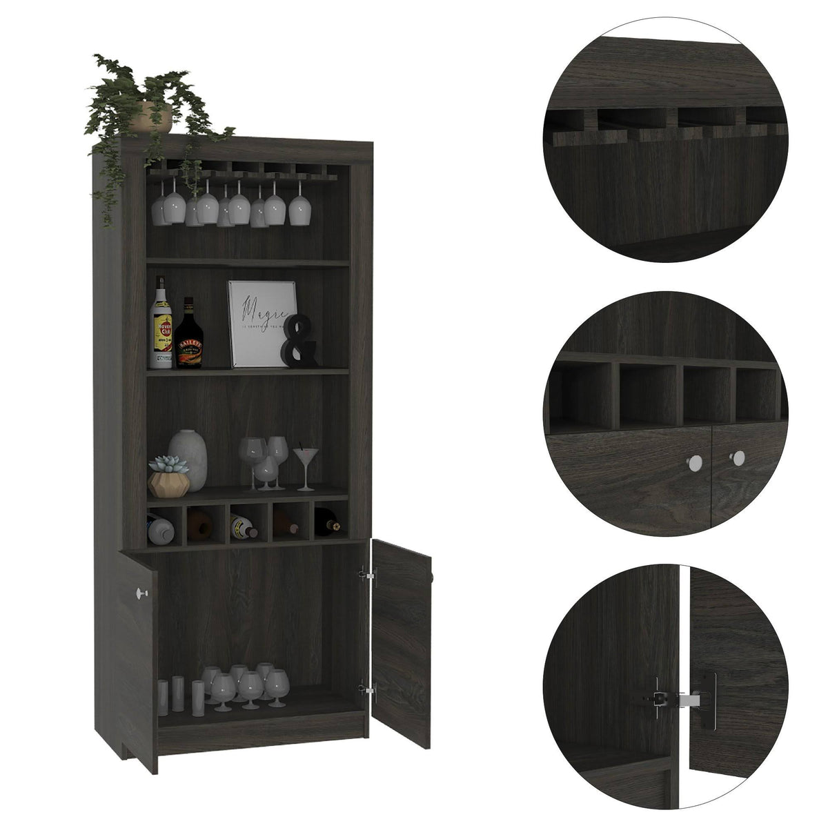 Dark Brown Bar Cabinet M779