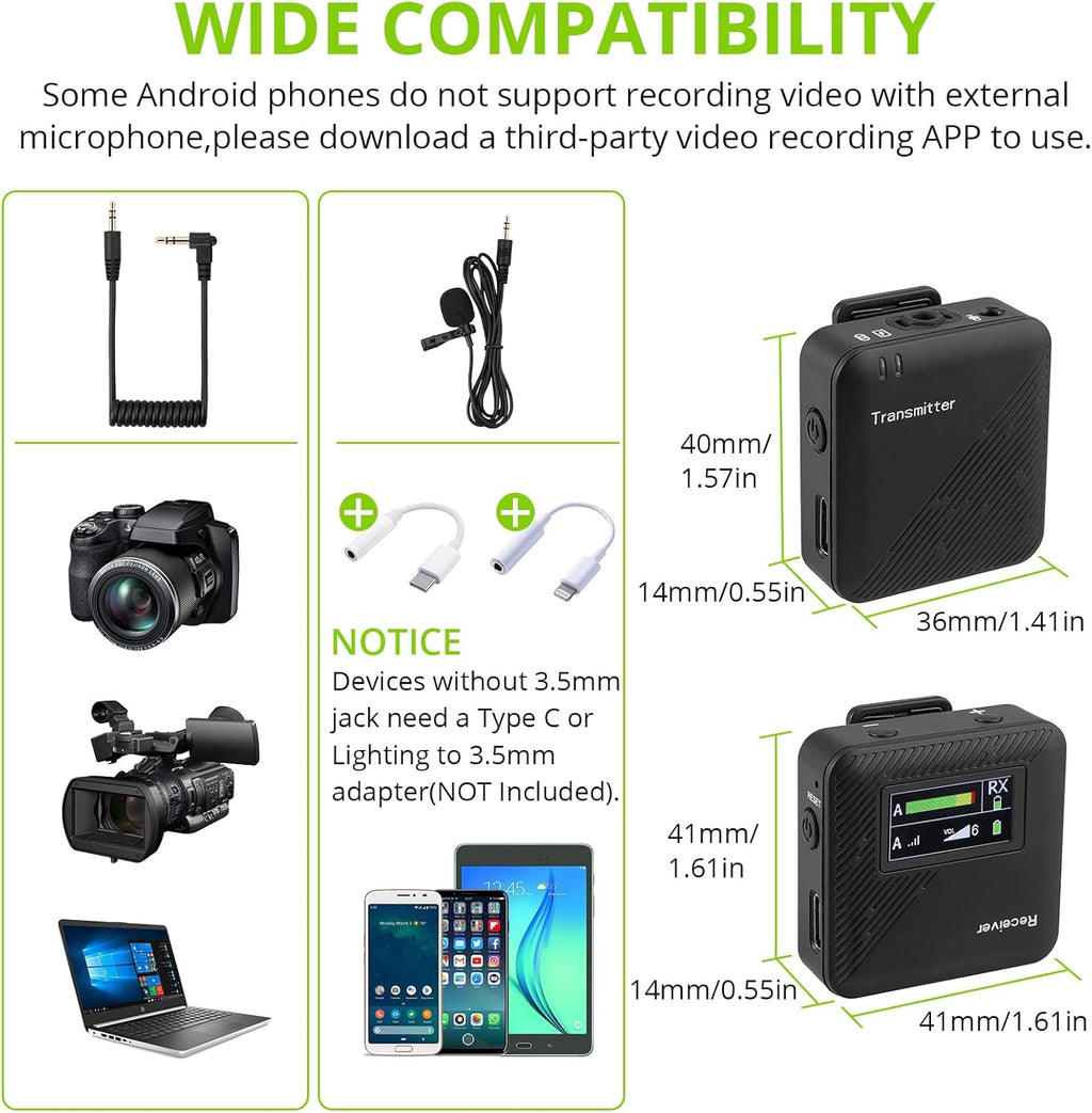 2.4GHz Wireless Lavalier Microphone System with Transmitter and Receiver O2518