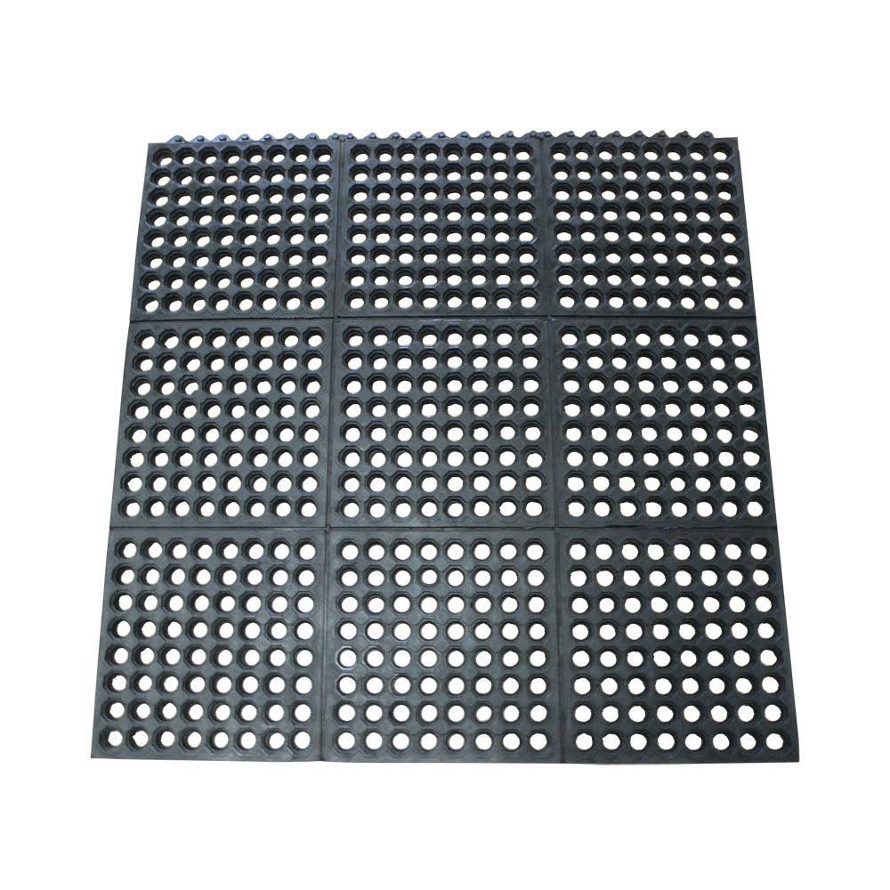 Black Rubber Kitchen Mats 4 Pack F78354