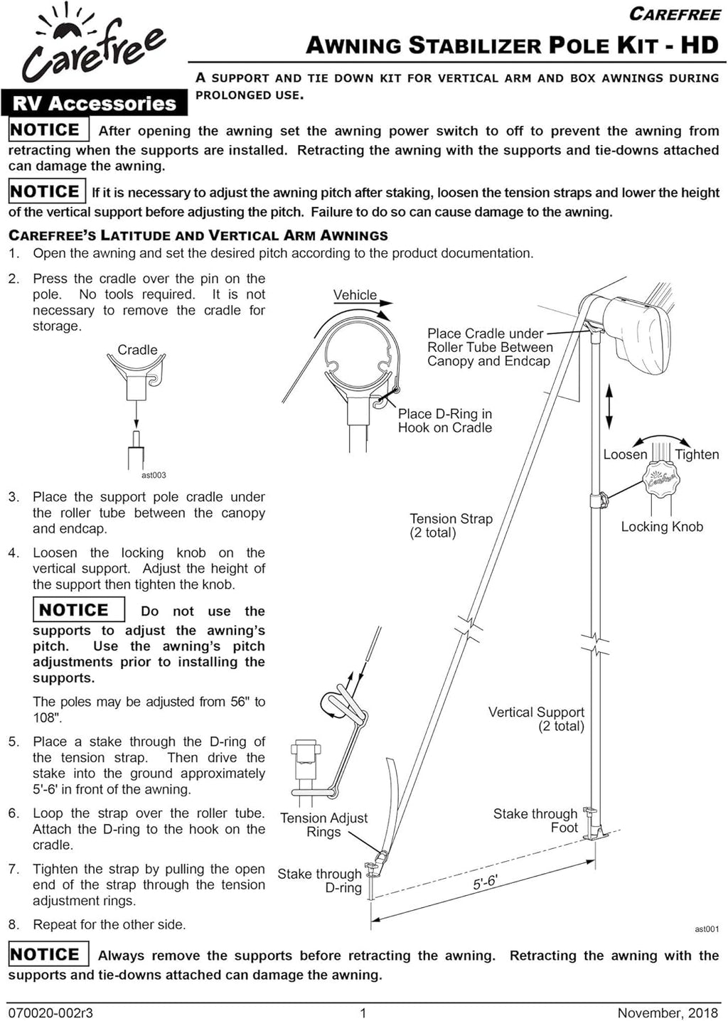 Awning Support Pole Kit C93510