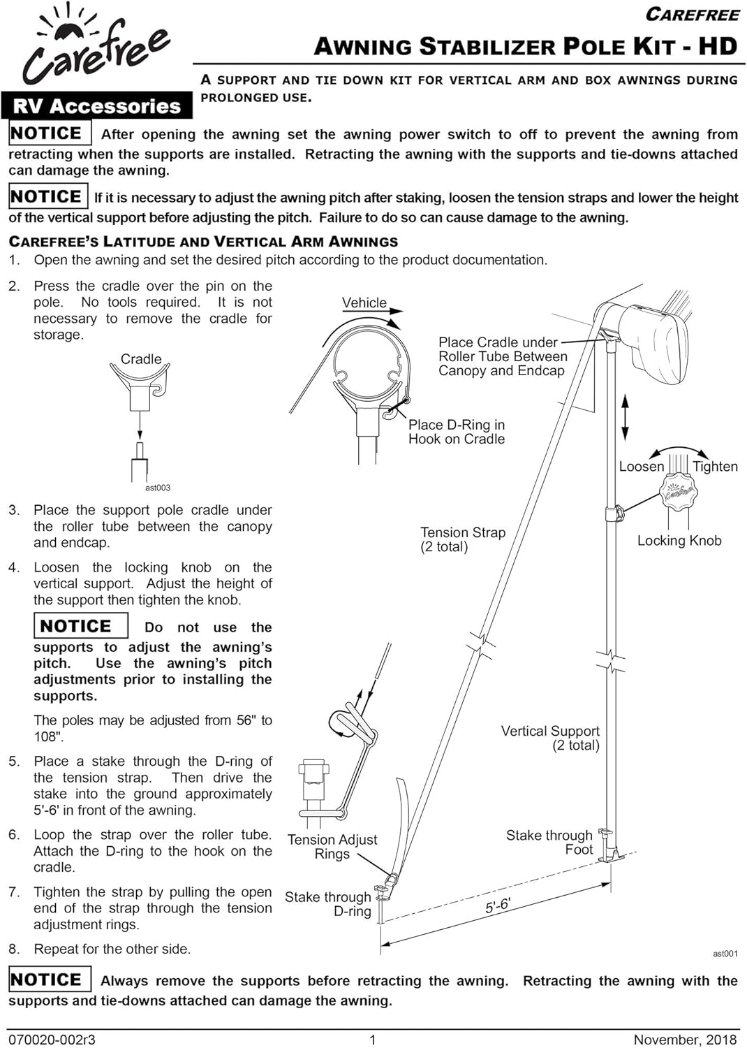Awning Support Pole Kit C93510