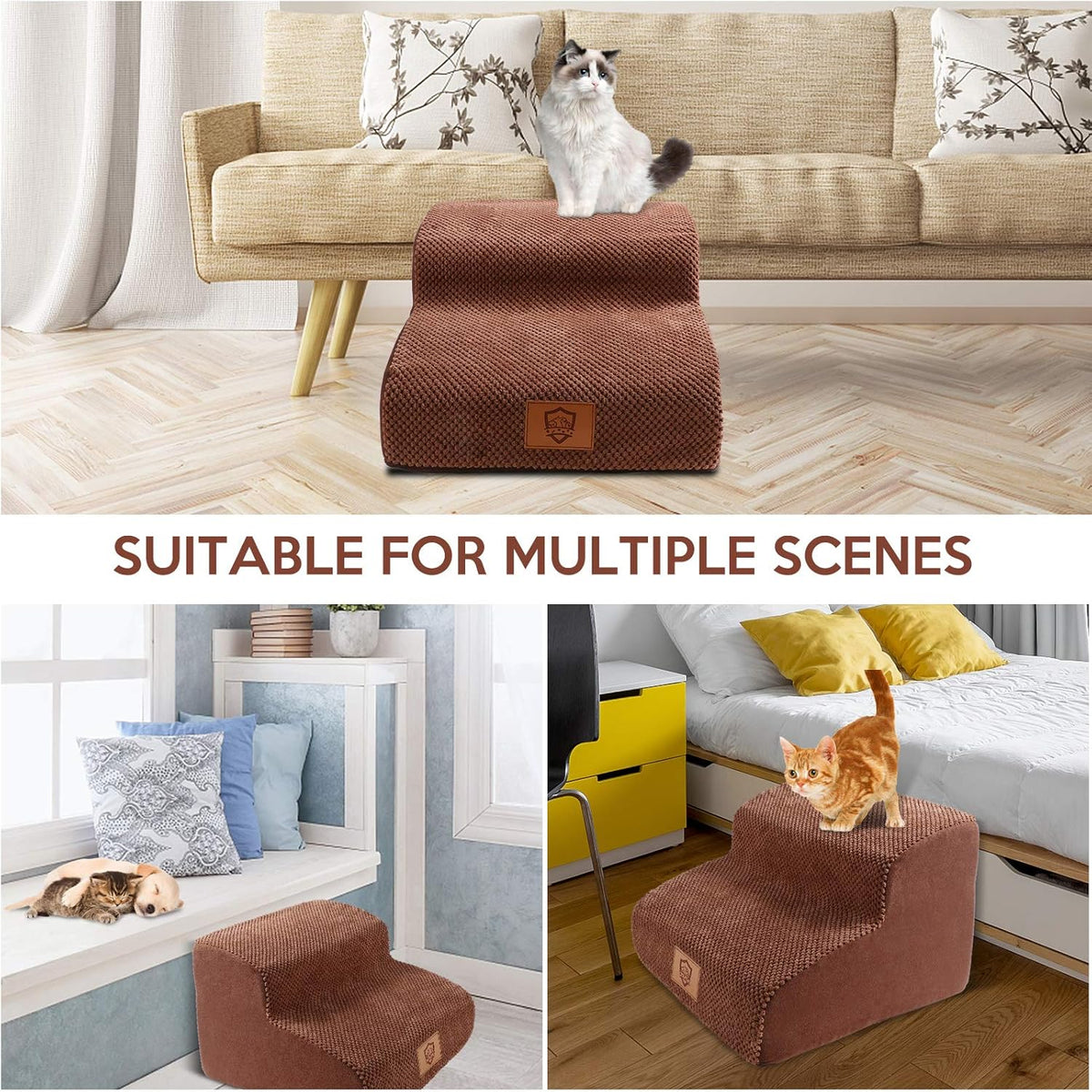 2-Step Non-Slip High Density Foam Pet Stairs Pack of 2 N779