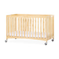 Full-Size Folding Wood Crib with Foam Mattress and Casters A736117