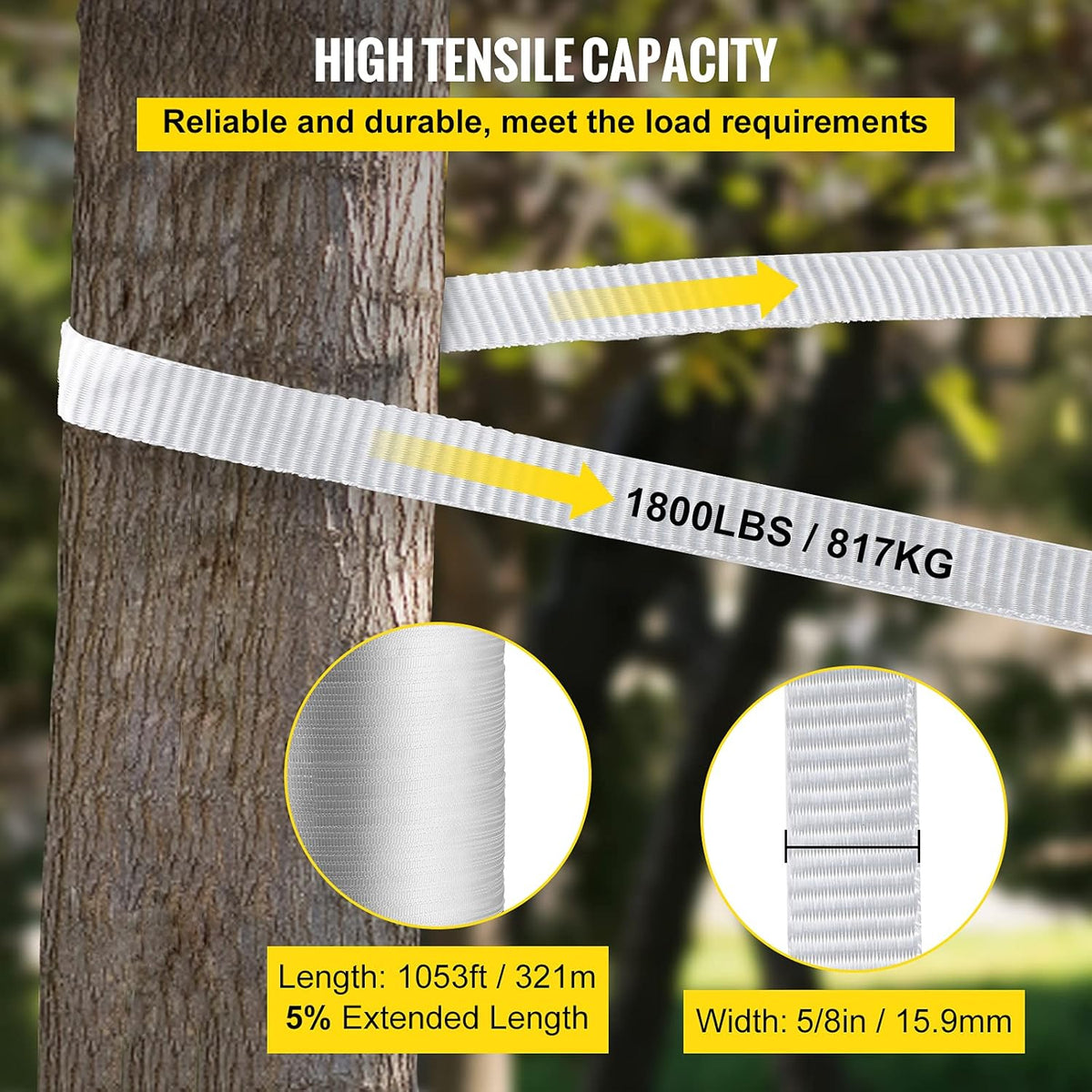 Polyester Pull Tape 1053' x 5/8 Flat Rope Pack of 2 I35908