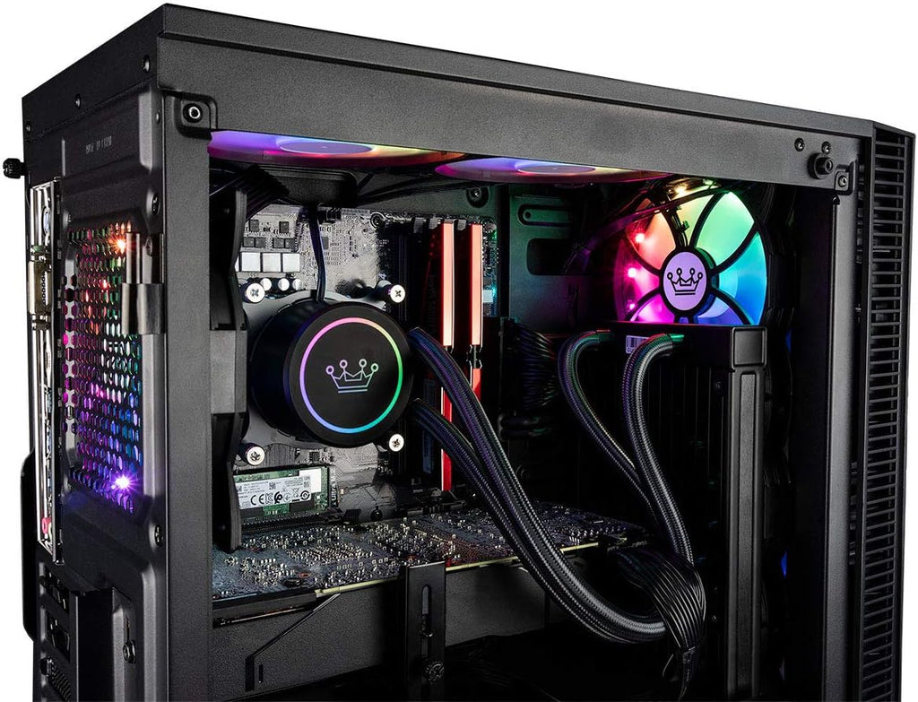 Micro ATX Gaming Desktop Case with Tempered Glass Door B484354