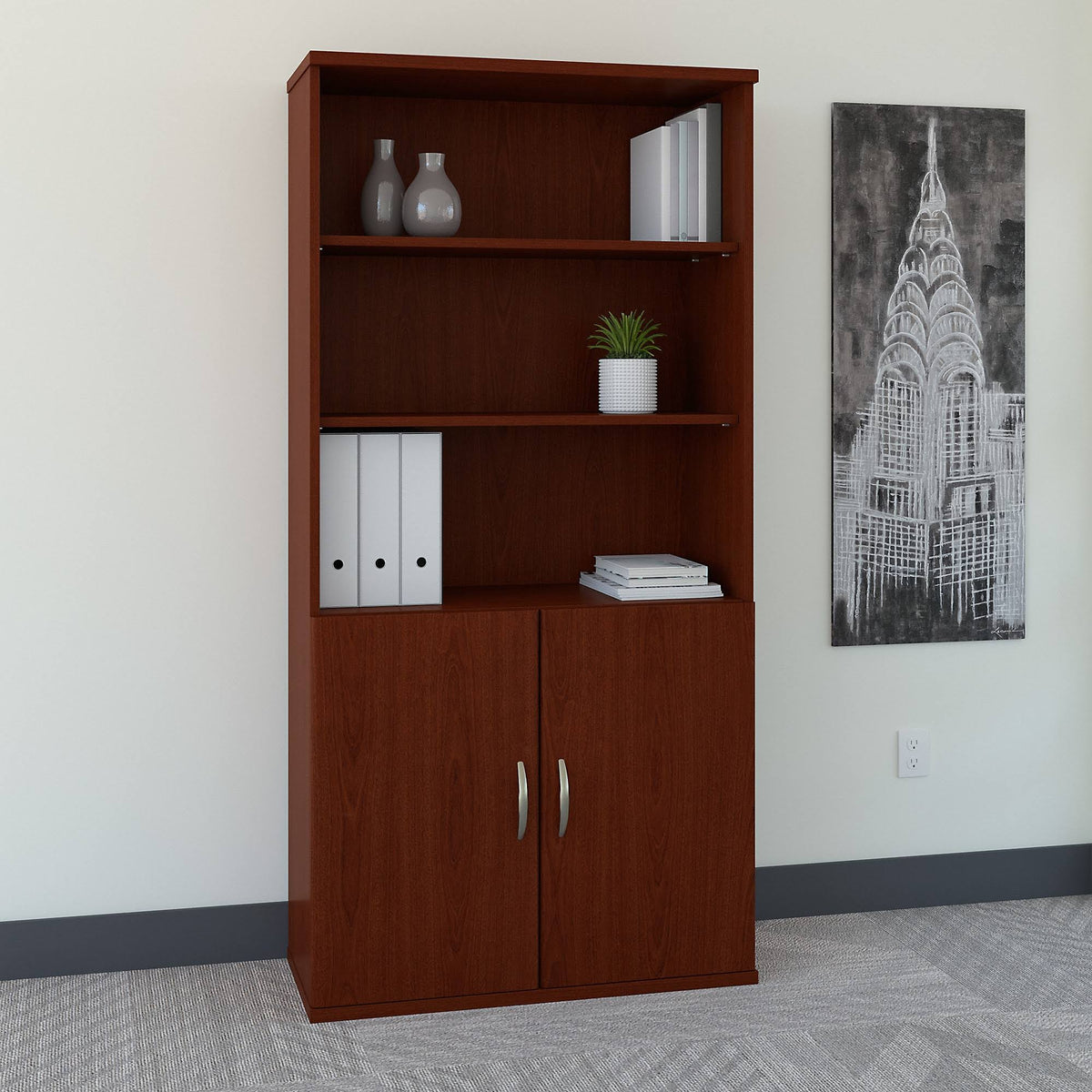 36W 5 Shelf Bookcase with Doors R797