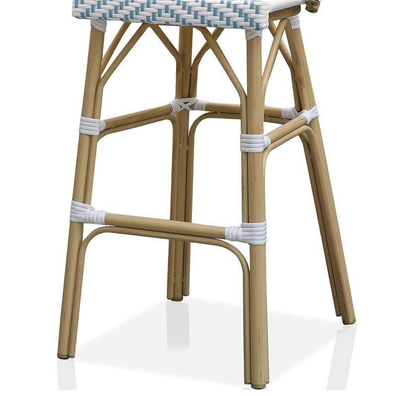 Blue Aluminum Patio Bar Chairs Set of 2 Z7658