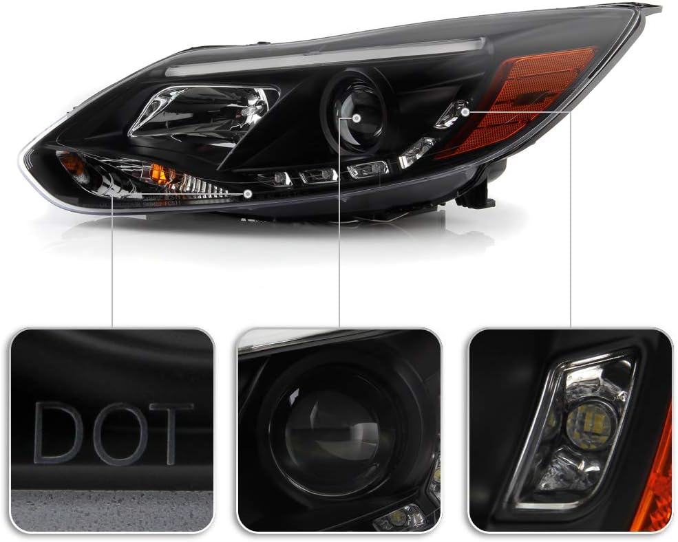 Black Projector Headlights Pair Left+Right Q5549