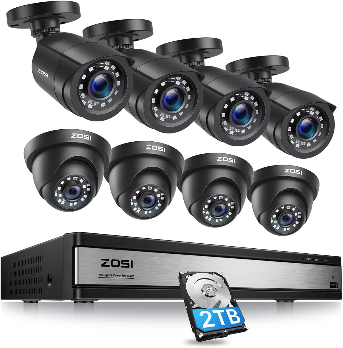 1080p 16 Channel Security Camera System with 2TB Hard Drive and 16 Bullet Cameras V777646