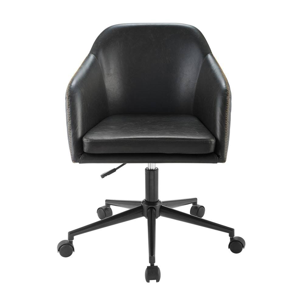 Navy Quilted Upholstered Swivel Task Chair S45499