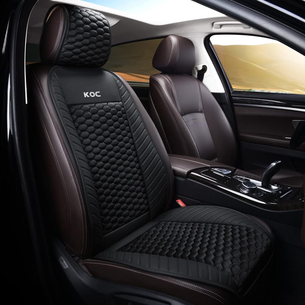 Black Leather Velvet Universal Car Seat Cover X791713