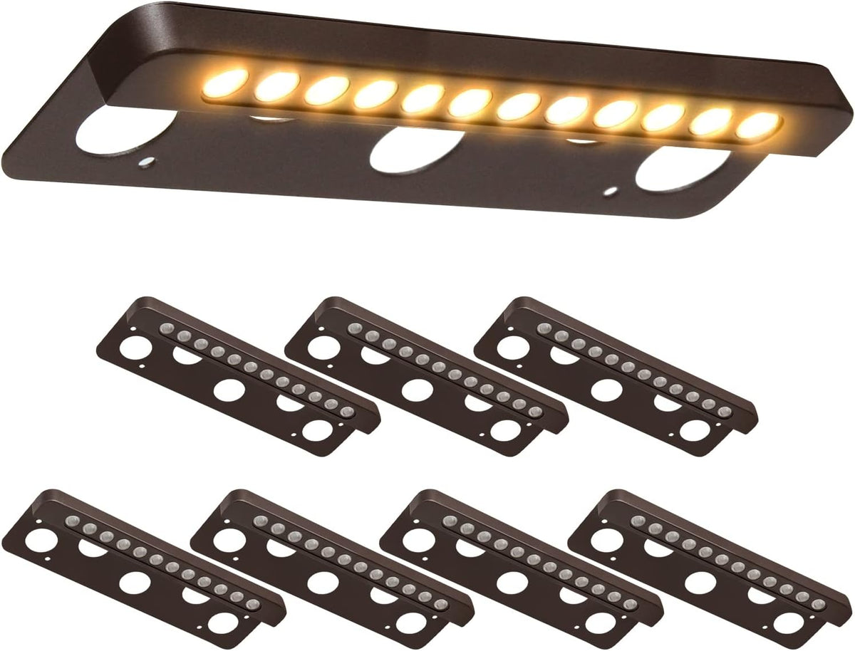 8 Pack 7 Inch 12V LED Low Voltage Landscape Step Lights IP65 Waterproof 3W 2700K P389415
